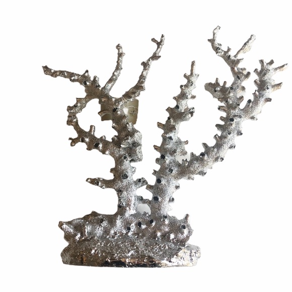 Accents New Metallic Silver Coral Sculpture Poshmark